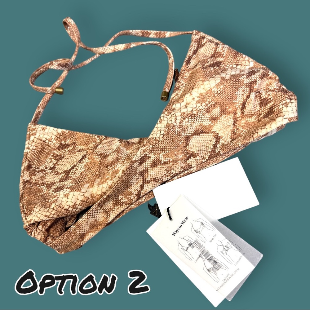 🎉 HOST PICK! 🎉NWT Vitamin A Milana Tie Side Top In Sand Snake. Various Sizes - Picture 5 of 14